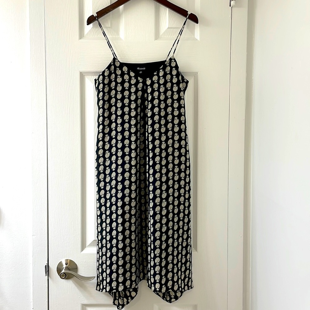 Madewell Silk Mini Dress Black Floral XXS